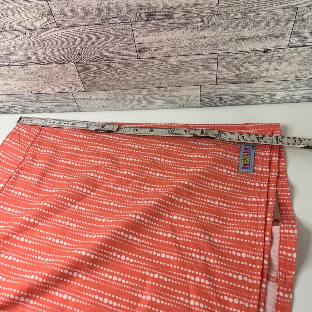 RipSkirt Hawaii Wrap Skirt Women Large Orange Dotted Stripe Quick Dry Mini Skirt - Picture 8 of 8